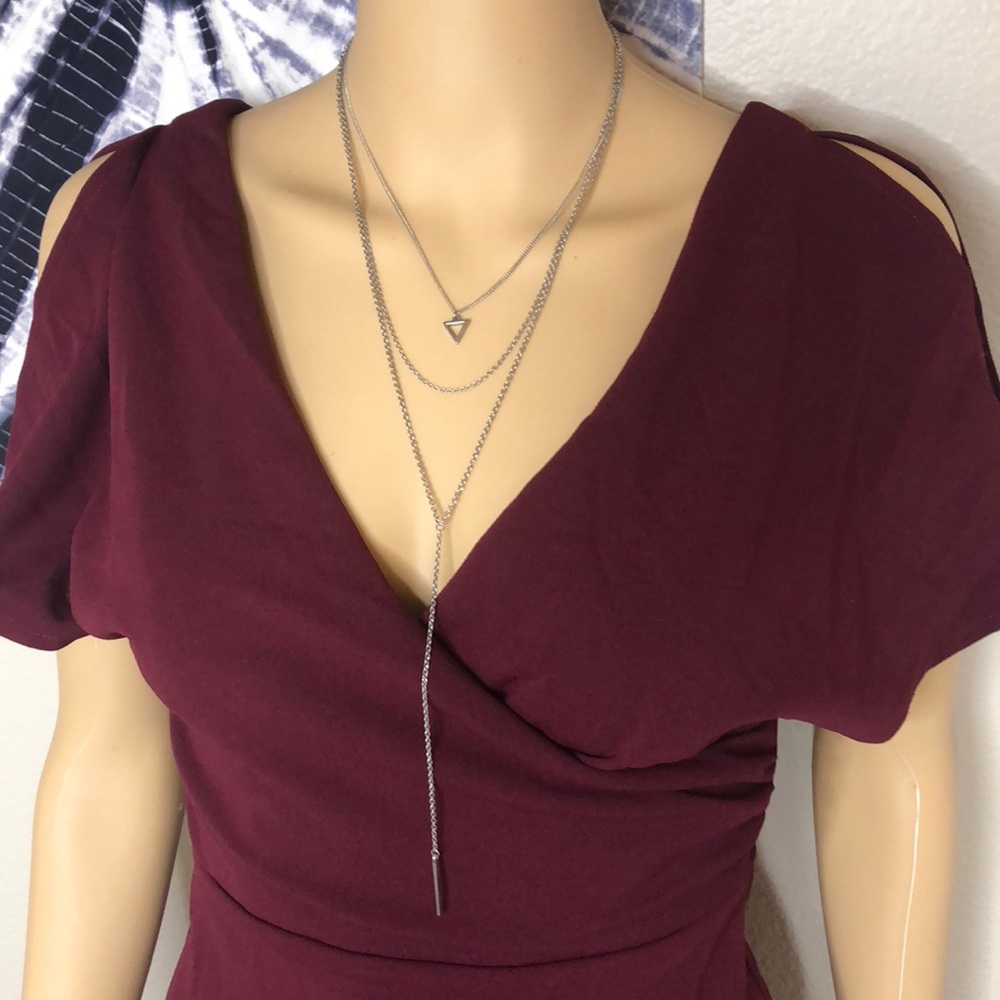 Forever 21 Silver Layered Necklace